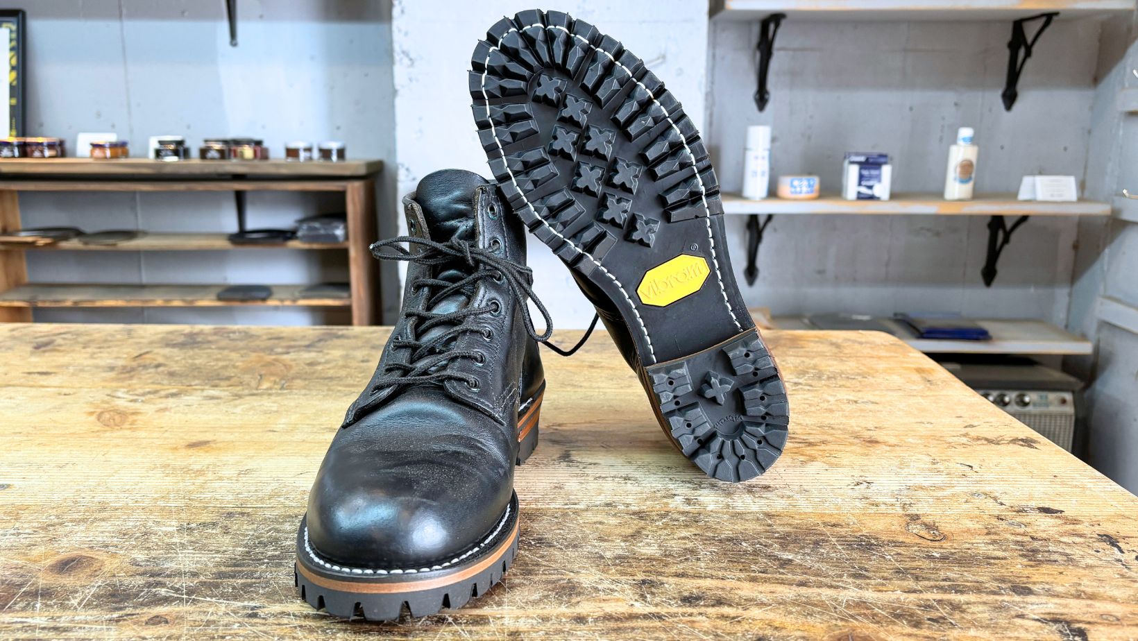 ベックマン9014に取り付けたVibram100ソールの底面