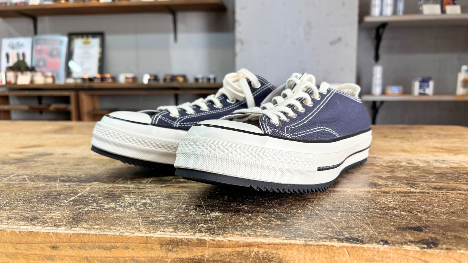 コンバース ALL STAR LGCY OX ビブラムソール補強後 斜め前から