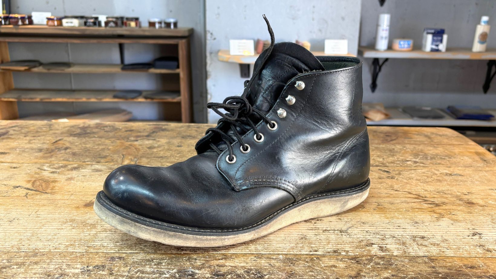 Vibram100カスタム前のレッドウィング8165