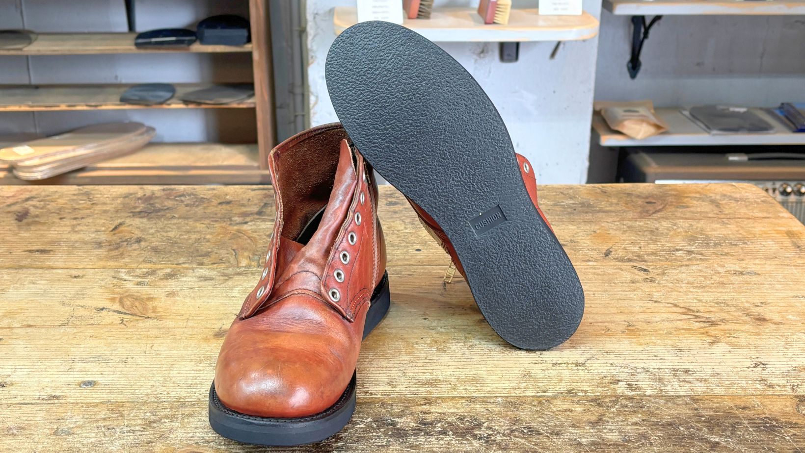 レッドウィング8166に取り付けたVibram1002ソール底面