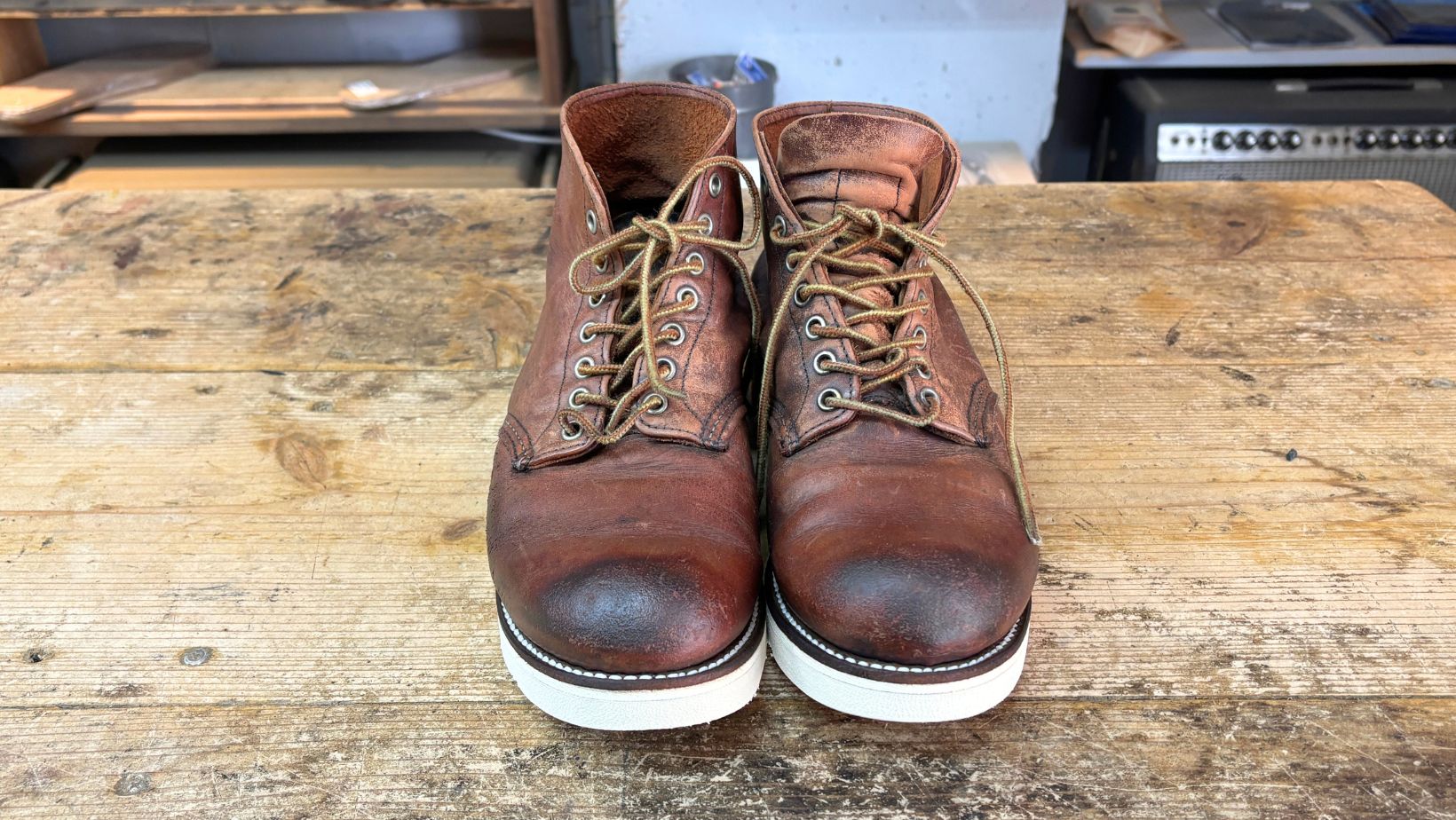 Vibram4014へソール交換したレッドウィング8166の正面