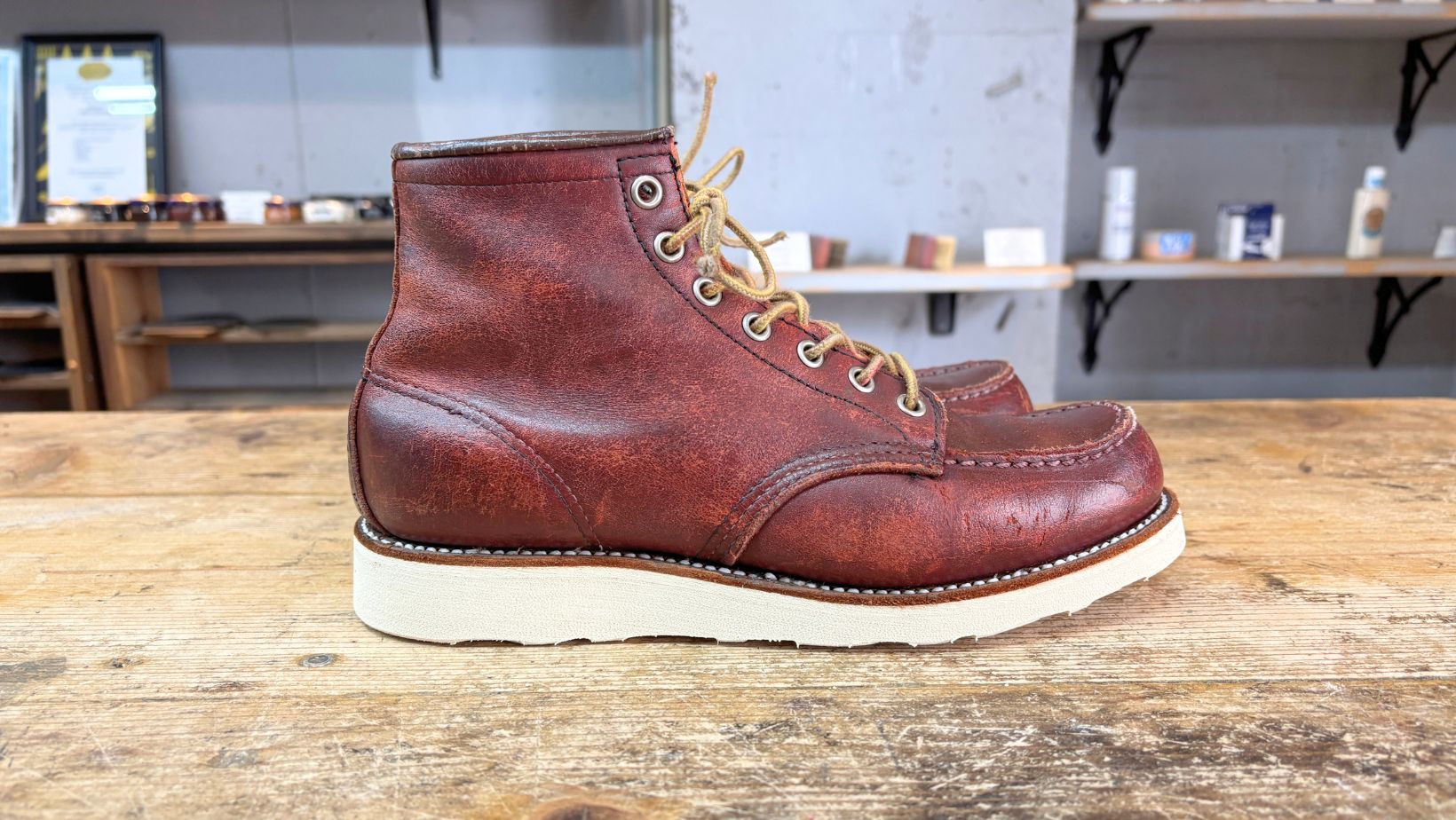 Vibram4014でソール交換したレッドウィング875 側面