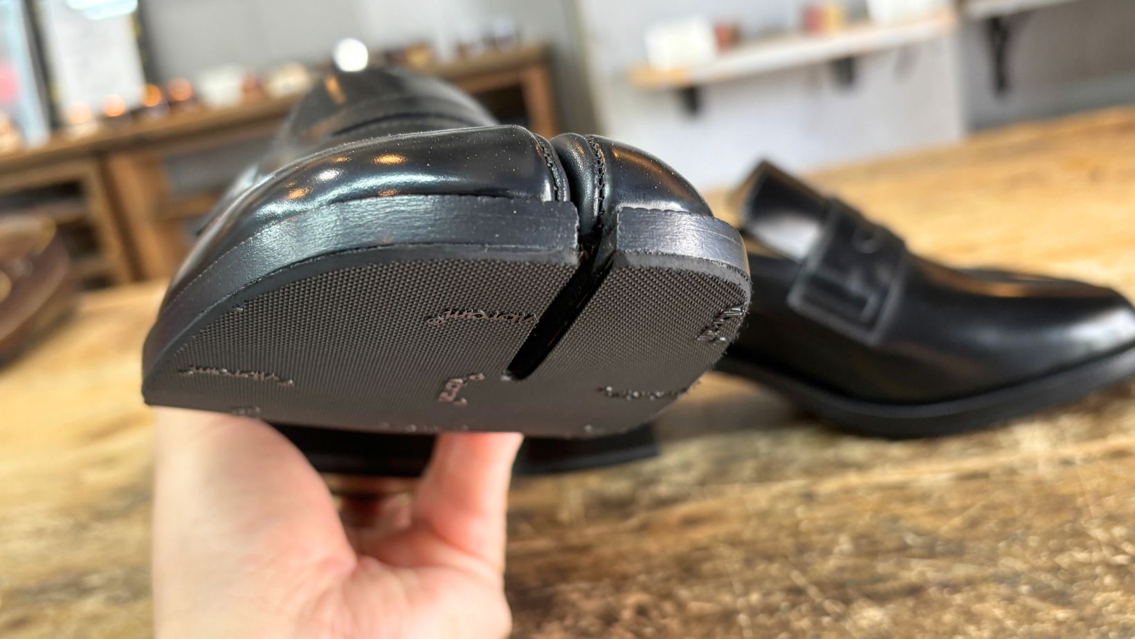 マルジェラタビのVibram裏張り完成後のつま先